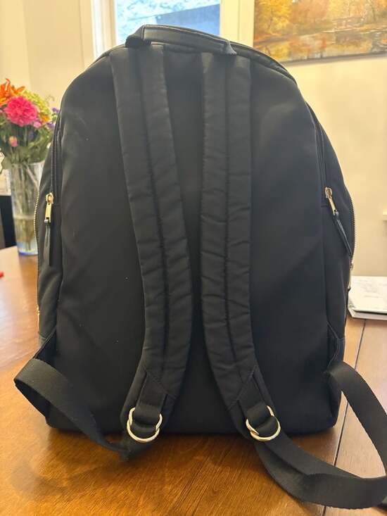 KNOMO London Beauchamp 14-Inch Laptop Backpack Black with Gold Hardware - Picture 4 of 6